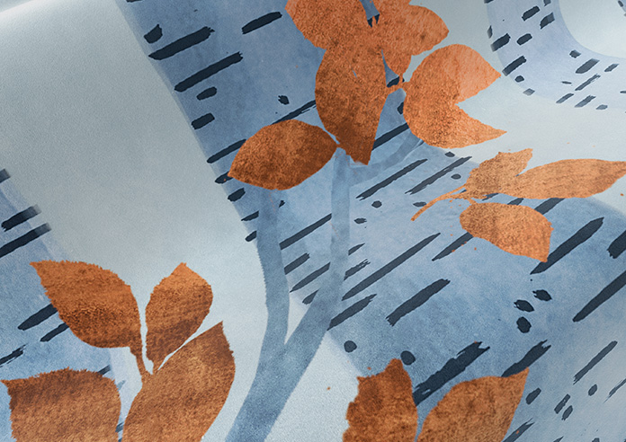 Birch Tree Velvet, Autumn - Roman Blind - Image 4